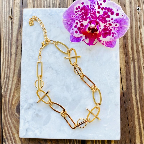 DANNIJO You Me Necklace in Metallic Gold NWT - Picture 11 of 12